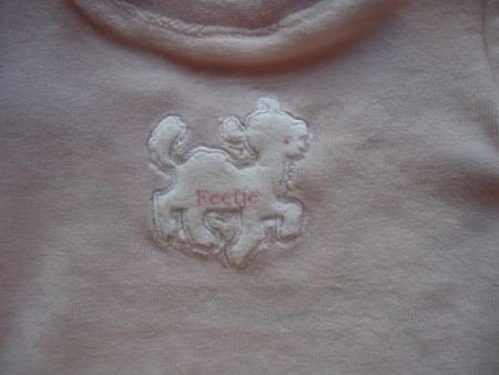 FEETJE Velours sweater roze/wit maat 62 - 2