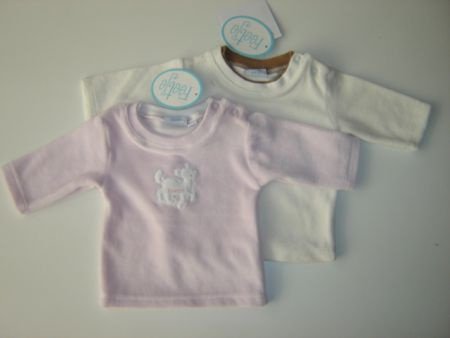 FEETJE Velours sweater roze/wit maat 62 - 4