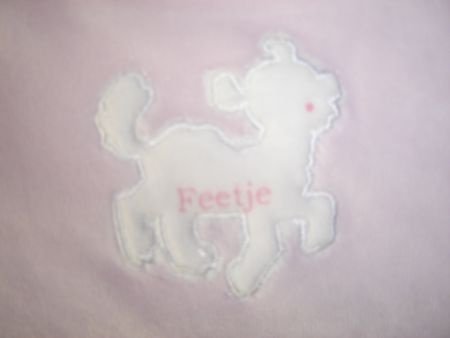FEETJE Velours sweater roze/wit maat 62 - 5