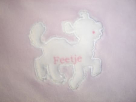 FEETJE Velours sweater roze/wit maat 50 - 5