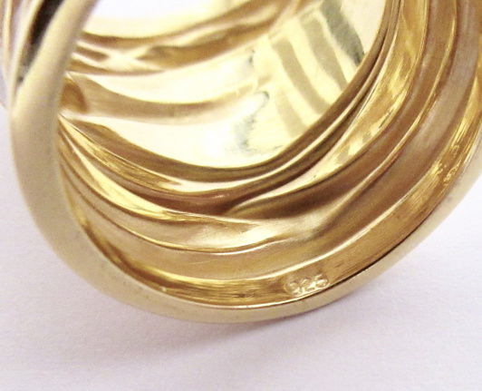 NIEUW Superbrede zilveren ring wit/geelgoud, INCLUSIEF VERZENDEN. - Afbeelding 5