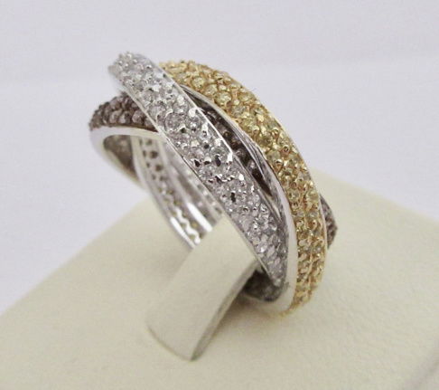 NIEUW Zilveren 3-in-1 ring zirkonia 3kleuren, INCLUSIEF VERZENDEN. - nr. 1