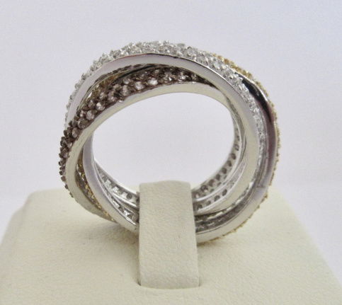 NIEUW Zilveren 3-in-1 ring zirkonia 3kleuren, INCLUSIEF VERZENDEN. - Afbeelding 3