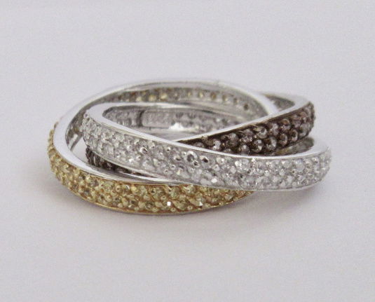 NIEUW Zilveren 3-in-1 ring zirkonia 3kleuren, INCLUSIEF VERZENDEN. - Afbeelding 5