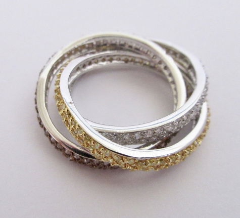 NIEUW Zilveren 3-in-1 ring zirkonia 3kleuren, INCLUSIEF VERZENDEN. - Afbeelding 6
