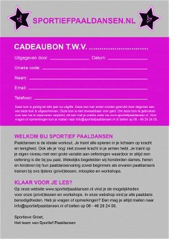 Leuk cadeautje! Sportief Paaldansen cadeaubon al vanaf €9,99 - 1