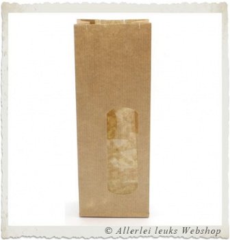 Papieren kraft zakje bruin 15 x 10cm (per stuk) - 3