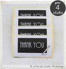 Witte stickers tekst THANK YOU 60x30mm