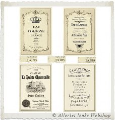 Knipvel 242 vintage plaatjes Franse etiketten A4 plaatjes