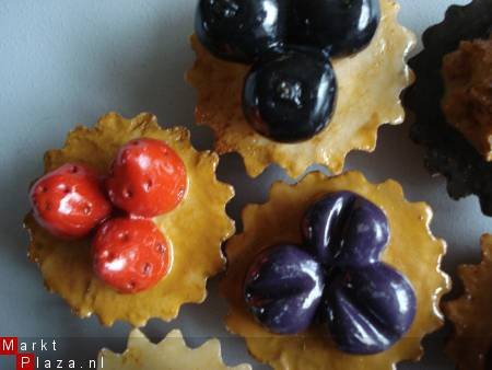 7 zandtaartkoekjes gebakjes 5 cm doorsnee - 1