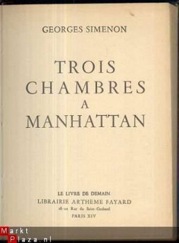 GEORGES SIMENON**TROIS CHAMBRES A MANHATTAN**ARTHEME FAYARD - 1