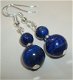 Sterling silverplated oorbellen met Lapis Lazuli - 1 - Thumbnail