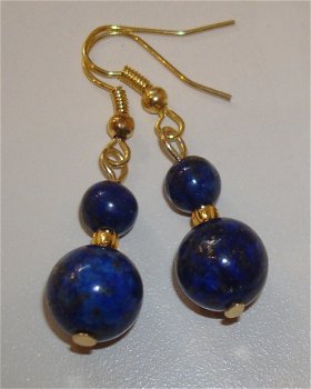 Sterling silverplated oorbellen met Lapis Lazuli - 4