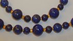 Armband van Lapis Lazuli met zilver- of goudkleurige kralen - 2 - Thumbnail