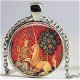 spirituele vintage hanger dame met de eenhoorn amulet unicorn mytisch paard - 1 - Thumbnail