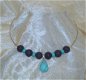 Collier van lava en turquoise natuursteen - 1 - Thumbnail