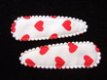 Grosgrain strikje met hartjes ~ 3,5 cm ~ Rood - 2 - Thumbnail