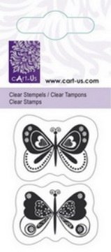SALE  NIEUW 2 Clear Stempels Fantasy Butterflies van Cart-us