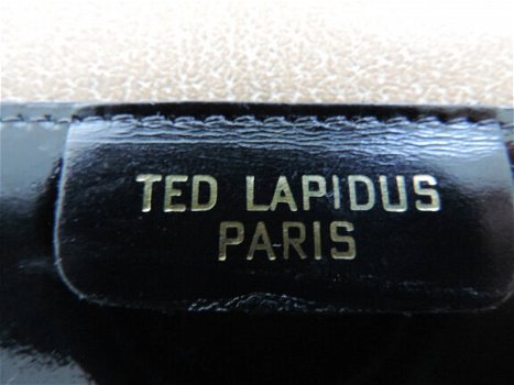 Ted Lapidus lakleer en suede handtas / clutch, zwarte tas - 4