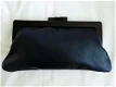 Grote knip clutch / tas van leer, donkerblauwe leren handtas - 1 - Thumbnail