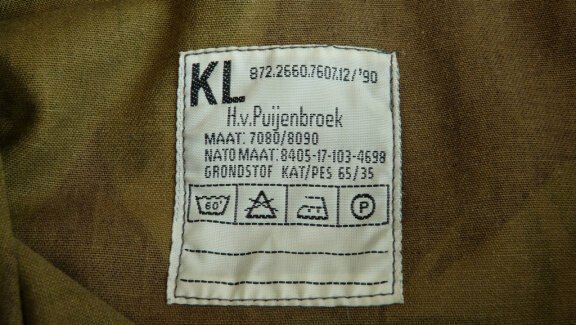 Broek, Gevechts, Uniform, KL, M93, Woodland Camouflage, maat: 7080/8090, 1990.(Nr.1) - 6