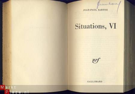 JEAN-PAUL SARTRE**SITUATIONS, V + SITUATIONS VI **GALLIMARD - 3
