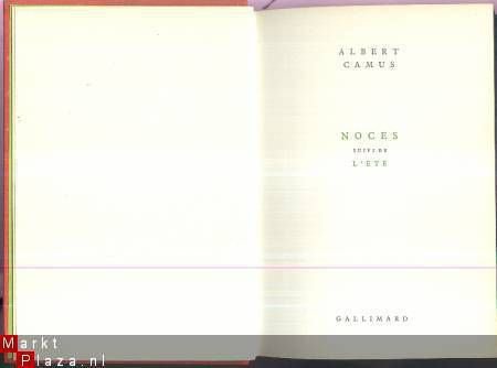 ALBERT CAMUS**NOCES suivi de L'ETE**GALLIMARD ROUGE EN LIN - 2