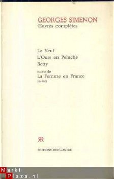 SIMENON 1. LE VEUF.2.L'OURS 3.BETTY. RENCONTRE LAUSANNE. - 1