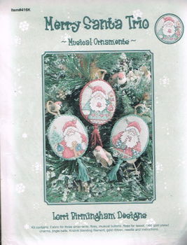 BORDUURPAKKET , MERRY SANTA TRIO , 3 ORNAMENTS - 1