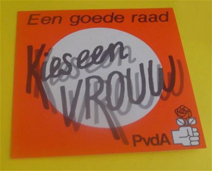 Sticker PVDA kies een vrouw - 1