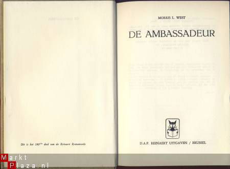 MORRIS L. WEST **DE AMBASSADEUR**+DUST-JACKET* REINAERT** - 4