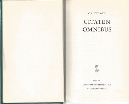 CEES BUDDINGH**CITATEN-OMNIBUS**TEXTUUR LINNEN BOEKBAND. - 2