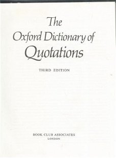 THE OXFORD DICTIONARY OF QUOTATIONS**BOOK CLUB ASSOCIATES LO