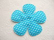 Hele grote katoenen bloem met stippen ~ 7,5 cm ~ Aqua blauw - 1 - Thumbnail