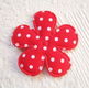 Katoenen polkadot bloem ~ 3,5 cm ~ Rood - 2 - Thumbnail