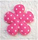 Katoenen polkadot bloem ~ 3,5 cm ~ Fuchsia roze - 2 - Thumbnail