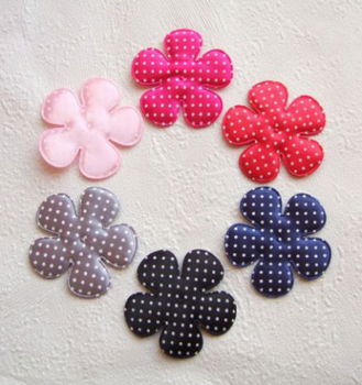 Satijnen polkadots bloem ~ XL / 6,5 cm ~ Grijs - 2