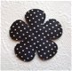 Satijnen polkadots bloem ~ XL / 6,5 cm ~ Zwart - 1 - Thumbnail