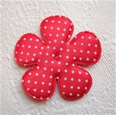 Satijnen polkadots bloem ~ XL / 6,5 cm ~ Rood