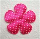 Satijnen polkadots bloem ~ XL / 6,5 cm ~ Fuchsia roze - 1 - Thumbnail