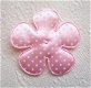 Satijnen polkadots bloem ~ XL / 6,5 cm ~ Roze - 1 - Thumbnail