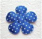 Satijnen polkadots bloem ~ L / 5 cm ~ Konings blauw - 1 - Thumbnail