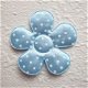 Satijnen polkadots bloem ~ L / 5 cm ~ Licht blauw - 1 - Thumbnail