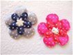 Satijnen polkadots bloem ~ L / 5 cm ~ Licht blauw - 4 - Thumbnail