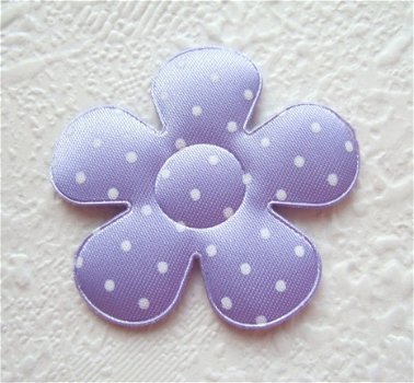 Satijnen polkadots bloem ~ L / 5 cm ~ Lila paars - 1