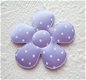 Satijnen polkadots bloem ~ L / 5 cm ~ Lila paars - 1 - Thumbnail