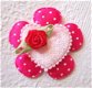 Satijnen polkadots bloem ~ L / 5 cm ~ Roze - 4 - Thumbnail
