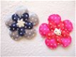 Satijnen polkadots bloem ~ L / 5 cm ~ Roze - 7 - Thumbnail