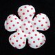 Satijnen polkadots bloem ~ L / 5 cm ~ Wit / Rood - 1 - Thumbnail