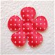 Satijnen polkadots bloem ~ L / 5 cm ~ Rood - 1 - Thumbnail